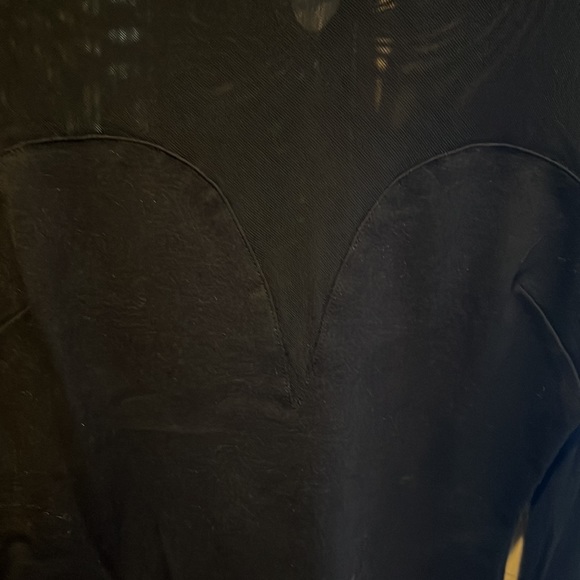 Black Mesh / Fabric Dress. With Gold Beaded Cuffs - Picture 3 of 7